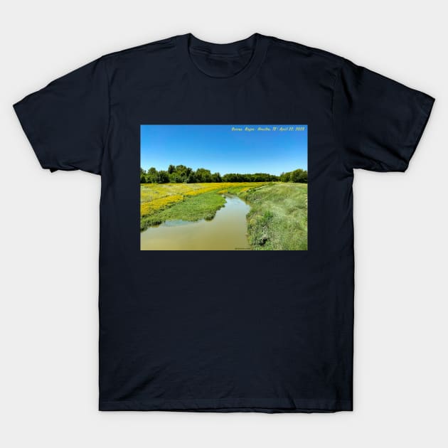 Greens Bayou – Houston, Texas, April 22, 2023 T-Shirt by MikeCottoArt